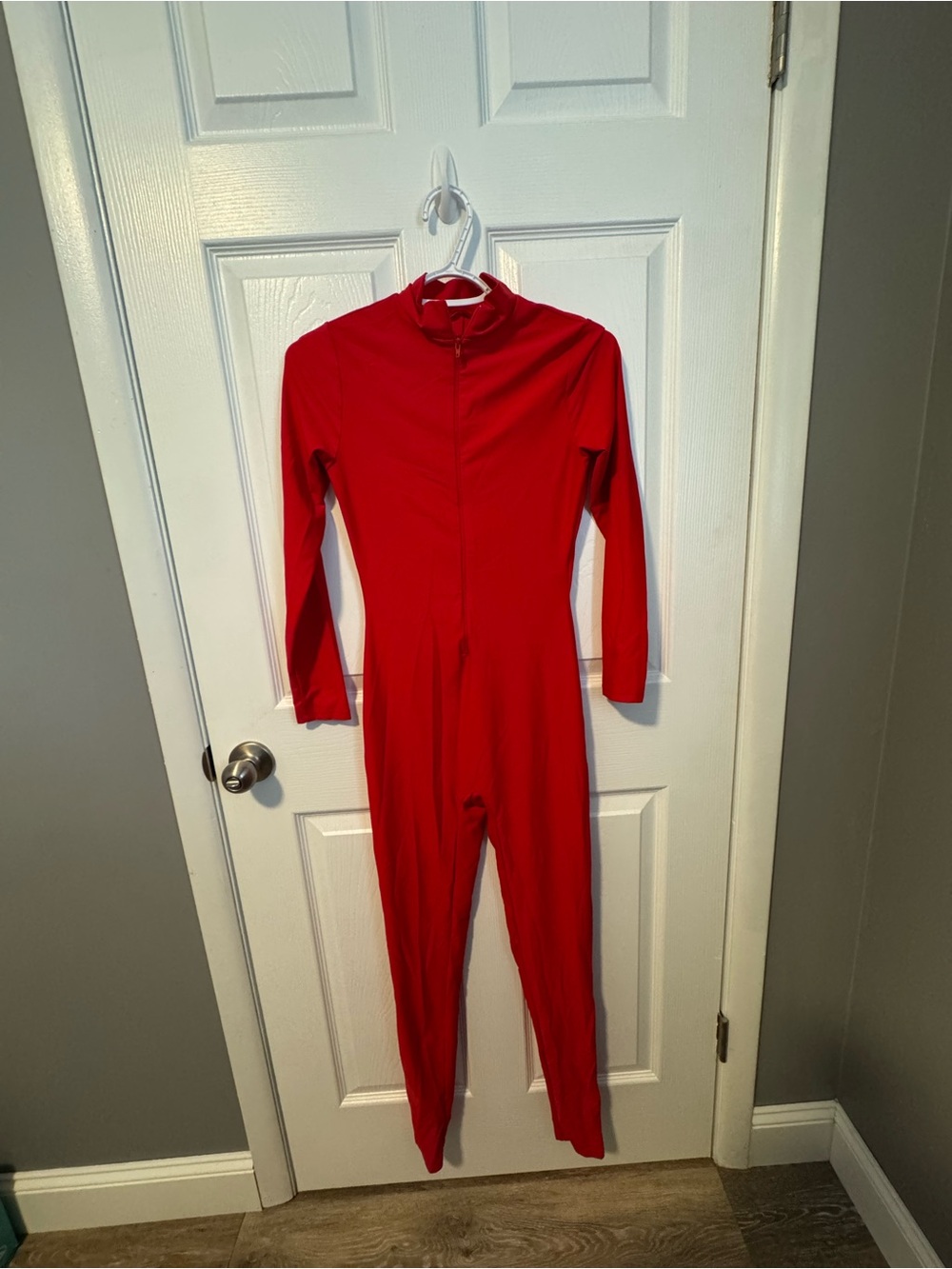 Women’s Red Zip-Front One-Piece Jumpsuit
